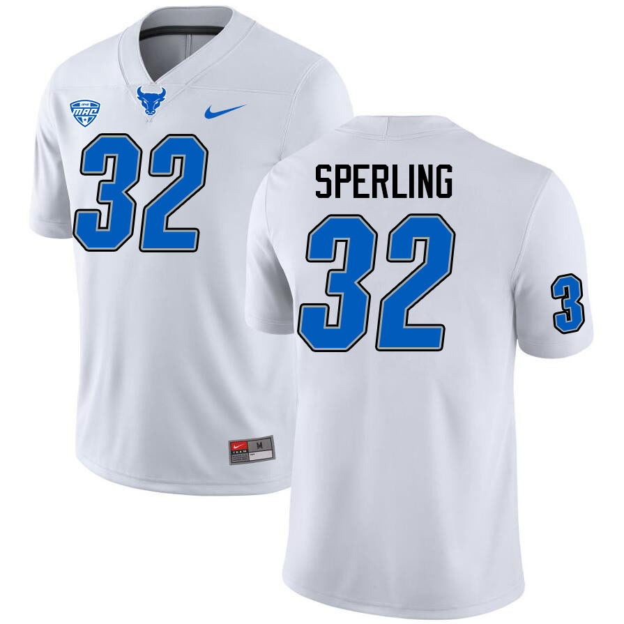 Lamar Sperling UB Bulls Jersey,University Of Buffalo Bulls #32 Lamar Sperling Jersey Youth-White